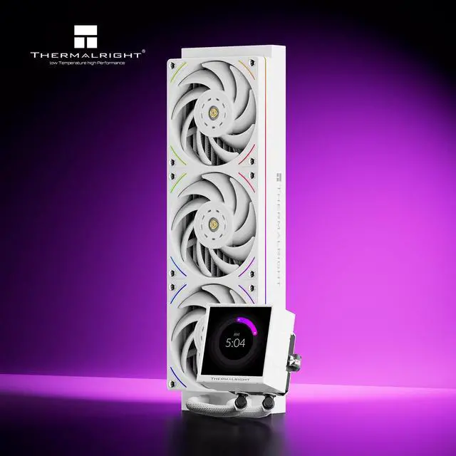 Main image of Thermalright Peerless Vision 360 UB ARGB White 360mm AIO CPU Liquid Cooler, 3.95" 480x480 LCD, 2150RPM PWM ARGB Fans, for Intel and AMD