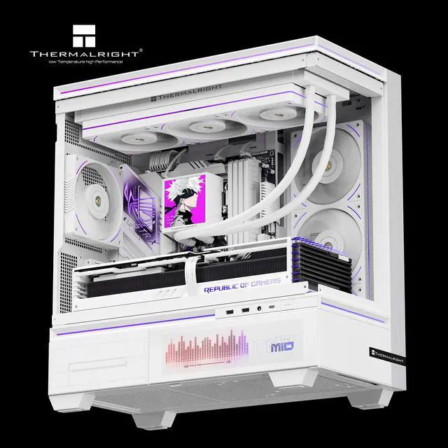 Alt view image 4 of 7 - Thermalright Peerless Vision 360 UB ARGB White 360mm AIO CPU Liquid Cooler, 3.95" 480x480 LCD, 2150RPM PWM ARGB Fans, for Intel and AMD