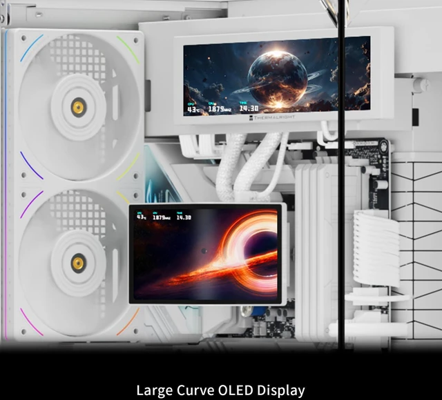 Alt view image 7 of 7 - Thermalright Levita Vision 360 UB ARGB White 360mm AIO CPU Liquid Cooler, 6.67" 2400x1080 LCD, 2150RPM PWM ARGB Fans, for Intel and AMD