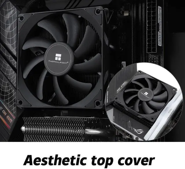 Alt view image 7 of 7 - Thermalright AXP90-X47 Black Low Profile CPU Air Cooler, 47mm Height, 4 Heat Pipes, TL-9015B 2700RPM PWM Fan, Intel/AMD