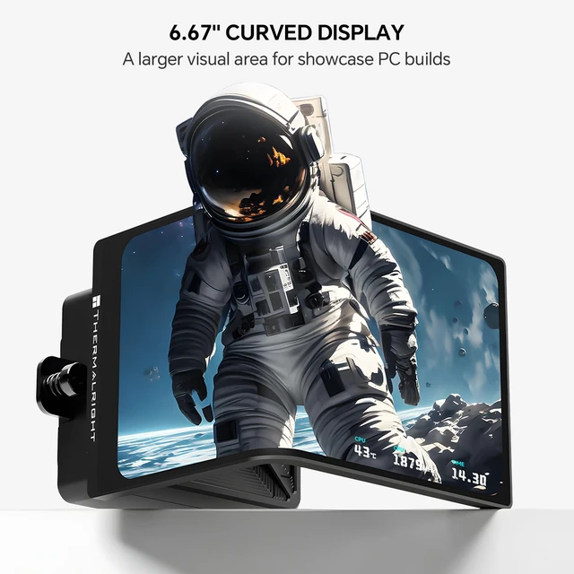 Alt view image 2 of 7 - Thermalright Levita Vision 360 ARGB Black 360mm AIO CPU Liquid Cooler, 6.67" 2400x1080 LCD, 2000RPM PWM ARGB Fans, for Intel and AMD