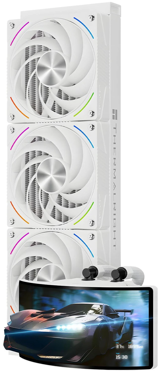 Main image of Thermalright Rainbow Vision 360 Turbo ARGB White 360mm AIO CPU Liquid Cooler, 6.67" 2400x1080 LCD, 3000RPM Turbo PWM ARGB Fans, for Intel and AMD