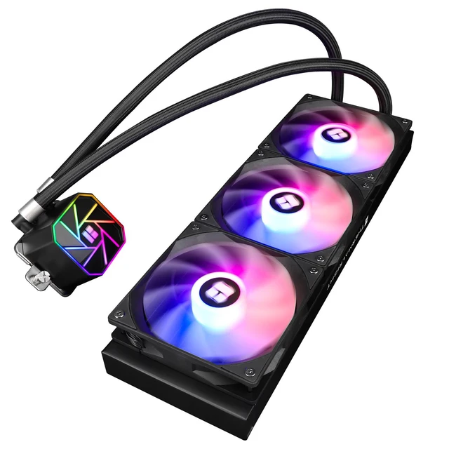 Alt view image 7 of 7 - Thermalright Aqua Elite 360 V3 ARGB Black 360mm AIO CPU Liquid Cooler, 2800RPM Pump, Dual TL-C12B-S V2 PWM ARGB Fans, Intel/AMD Black 3 Fan Slots 120mm
