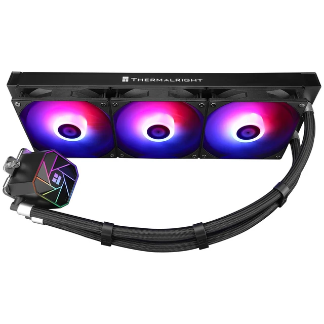 Alt view image 6 of 7 - Thermalright Aqua Elite 360 V3 ARGB Black 360mm AIO CPU Liquid Cooler, 2800RPM Pump, Dual TL-C12B-S V2 PWM ARGB Fans, Intel/AMD Black 3 Fan Slots 120mm