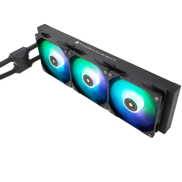 Alt view image 3 of 7 - Thermalright Frozen Notte 360 Black ARGB V2 360mm AIO CPU Liquid Cooler, 5300RPM Pump, Triple TL-E12B-S PWM ARGB Fans, Intel/AMD
