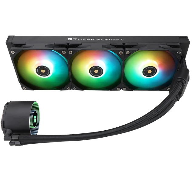 Alt view image 6 of 7 - Thermalright Frozen Notte 360 Black ARGB V2 360mm AIO CPU Liquid Cooler, 5300RPM Pump, Triple TL-E12B-S PWM ARGB Fans, Intel/AMD