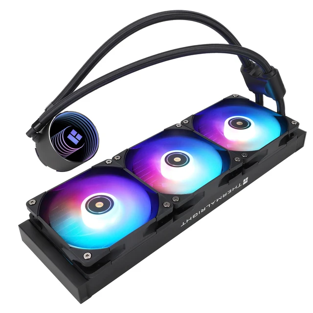 Alt view image 7 of 7 - Thermalright Frozen Notte 360 Black ARGB V2 360mm AIO CPU Liquid Cooler, 5300RPM Pump, Triple TL-E12B-S PWM ARGB Fans, Intel/AMD