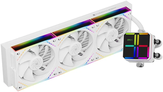 Main image of Thermalright Magic Qube 360 ARGB White 360mm AIO CPU Liquid Cooler, ARGB Digital Display Pump, TL-M12Q 2000RPM PWM Fans, Intel/AMD