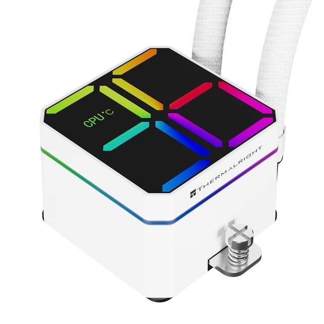 Alt view image 4 of 7 - Thermalright Magic Qube 360 ARGB White 360mm AIO CPU Liquid Cooler, ARGB Digital Display Pump, TL-M12Q 2000RPM PWM Fans, Intel/AMD