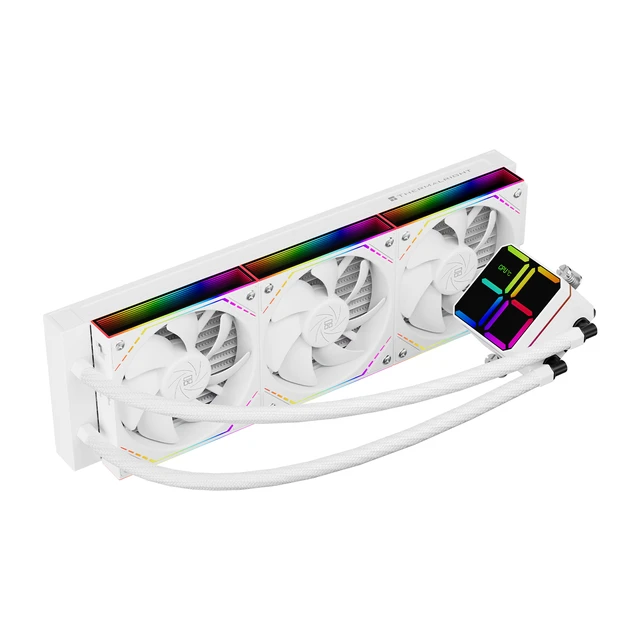 Alt view image 3 of 7 - Thermalright Magic Qube 360 ARGB White 360mm AIO CPU Liquid Cooler, ARGB Digital Display Pump, TL-M12Q 2000RPM PWM Fans, Intel/AMD