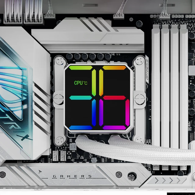 Alt view image 5 of 7 - Thermalright Magic Qube 360 ARGB White 360mm AIO CPU Liquid Cooler, ARGB Digital Display Pump, TL-M12Q 2000RPM PWM Fans, Intel/AMD
