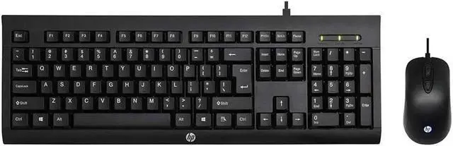 Main image of HP KM100 Gaming Keyboard + Mouse, 1000/1600 DPI mouse, height adjustment keyboard, LED lightning, USB wired