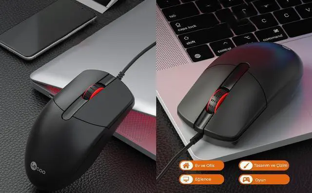 Alt view image 4 of 5 - Lenovo (Lecoo) MS103, USB Wired Mouse, 1000 DPI, 3 keys, 3 million clicks key life