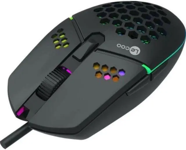 Main image of Lenovo (Lecoo) MS105, USB Wired Gaming Mouse, RGB, 3200 MAX DPI, 6 keys, 3 million clicks key lifespan, Braided cable, Optical tracking, Lightweight