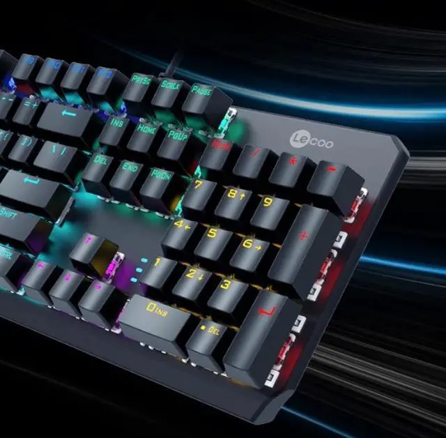 Alt view image 5 of 5 - Lenovo (Lecoo) GK301, Wired Mechanical keyboard, USB wired, RGB backlight, 60 million clicks key lifespan, Metal Panel scratch and rust resistant