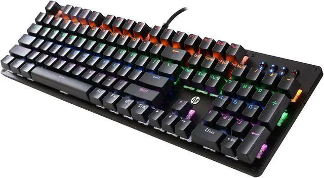 Alt view image 4 of 5 - HP GK100 (SPANISH) Mechanical Gaming Keyboard, 50 million key life, height adjustment, mechanical switches, BLUE switch, USB wired, RGB backlit