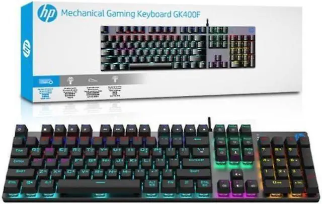 Alt view image 2 of 7 - HP GK400F (SPANISH) Mechanical Gaming Keyboard, 50 mill key life, height adjustment, mechanical switches, USB wired, backlit RGB lights