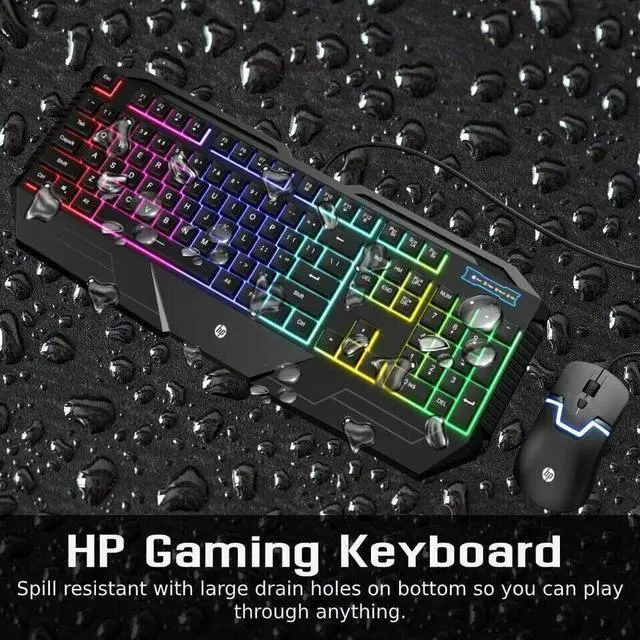 Alt view image 4 of 4 - HP K110 Wired Gaming Keyboard, 4 Colors RGB Lighting Effects, 26 Anti-Ghosting keys, Water resistant (SPANISH)