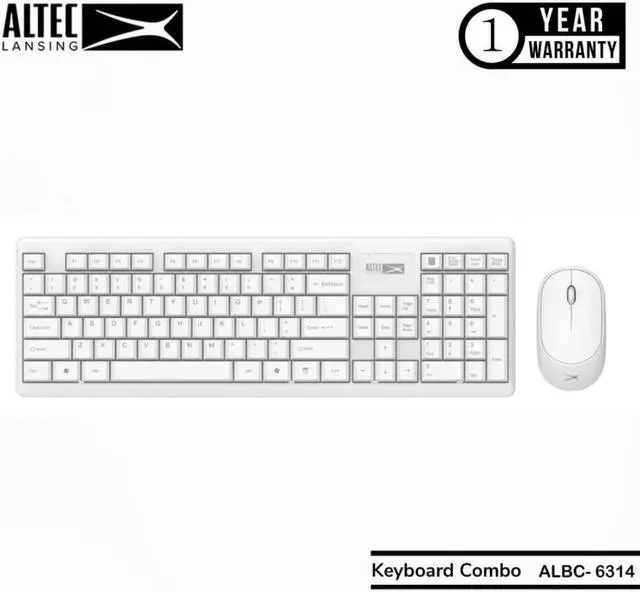 Alt view image 3 of 5 - ALTEC LANSING ALBC6314, Wireless Keyboard & Mouse Combo, USB receiver, Silent Design, 
 (ENGLISH)