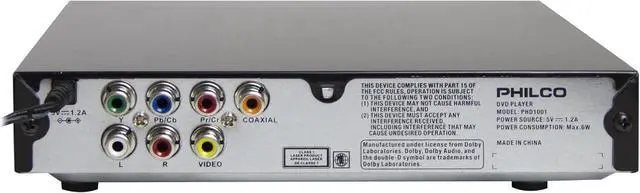 Alt view image 3 of 6 - Philco PHD1001, DVD Player Progressive Scan, Digital Audio Output w/ Remote