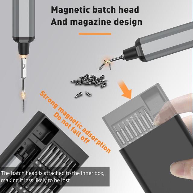 Alt view image 3 of 7 - Mini Electric Screwdriver,YitaiIns Electric Precision Screwdriver Set with 64 IN Universal Magnetic Bits, 3.7V Small Power Screwdriver Set Tool for Laptop,Phone,Camera,Watch