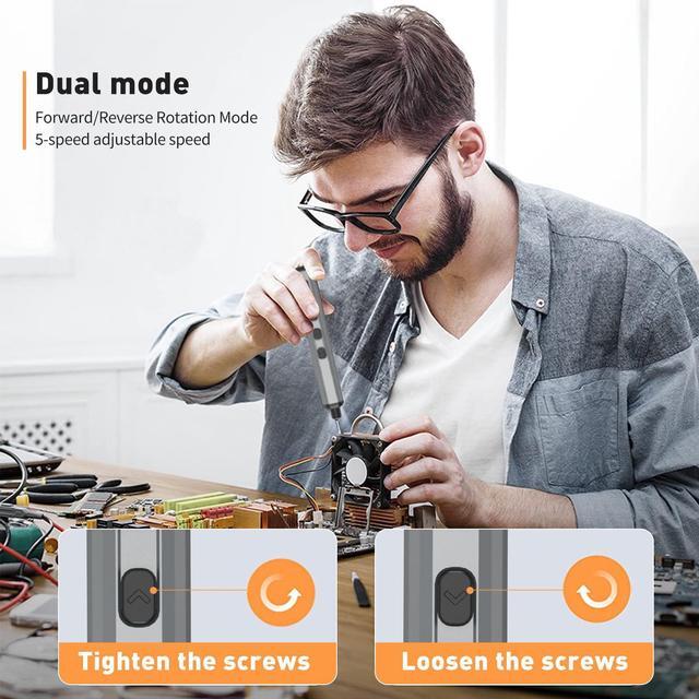 Alt view image 5 of 7 - Mini Electric Screwdriver,YitaiIns Electric Precision Screwdriver Set with 64 IN Universal Magnetic Bits, 3.7V Small Power Screwdriver Set Tool for Laptop,Phone,Camera,Watch