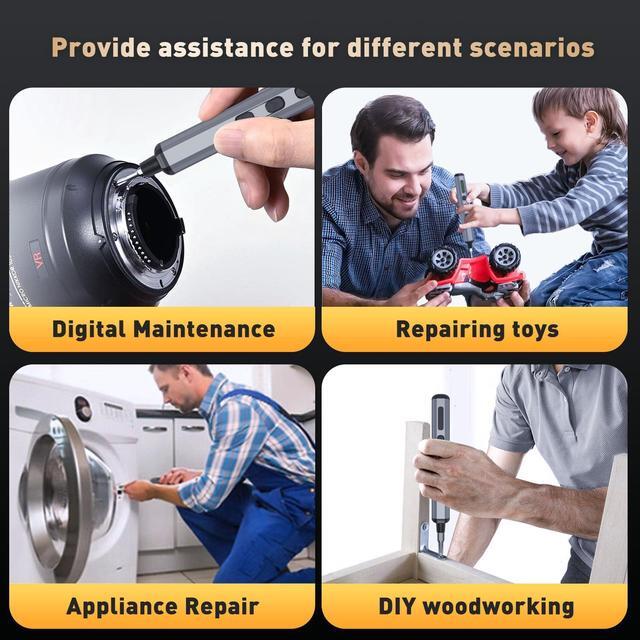 Alt view image 6 of 7 - Mini Electric Screwdriver,YitaiIns Electric Precision Screwdriver Set with 64 IN Universal Magnetic Bits, 3.7V Small Power Screwdriver Set Tool for Laptop,Phone,Camera,Watch