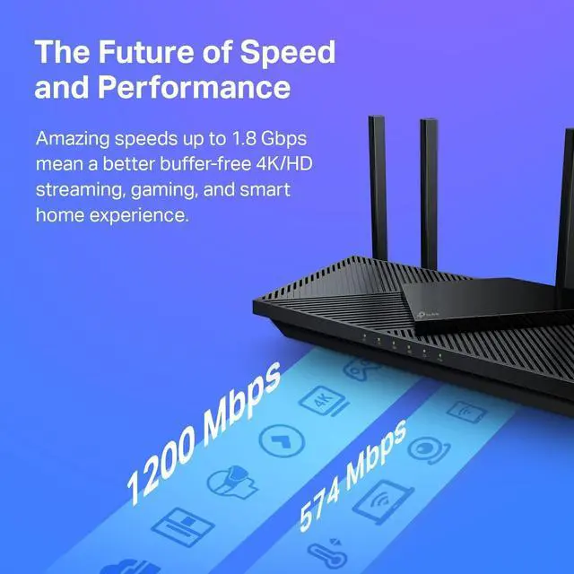Alt view image 2 of 5 - AX1800 WiFi 6 Router V4 (Archer AX21)  Dual Band Wireless Internet, Gigabit, Easy Mesh, Works with Alexa - A Certified for Humans Device, Free Expert Support