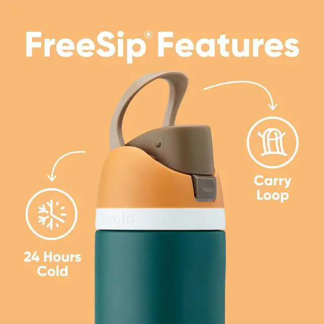 Alt view image 4 of 7 - Owala FreeSip Insulated Stainless Steel Water Bottle with Straw for Sports and Travel, BPA-Free, 24-oz, Blue/Teal (Denim)