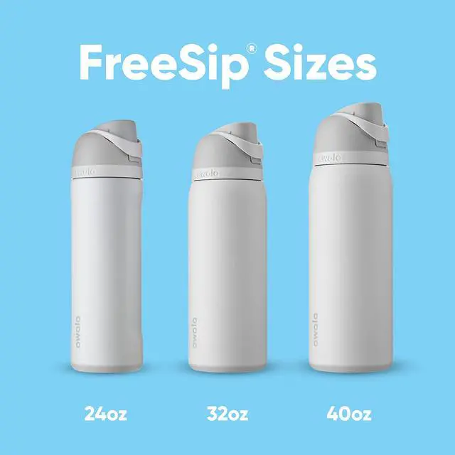 Alt view image 5 of 7 - Owala FreeSip Insulated Stainless Steel Water Bottle with Straw for Sports and Travel, BPA-Free, 24-oz, Blue/Teal (Denim)