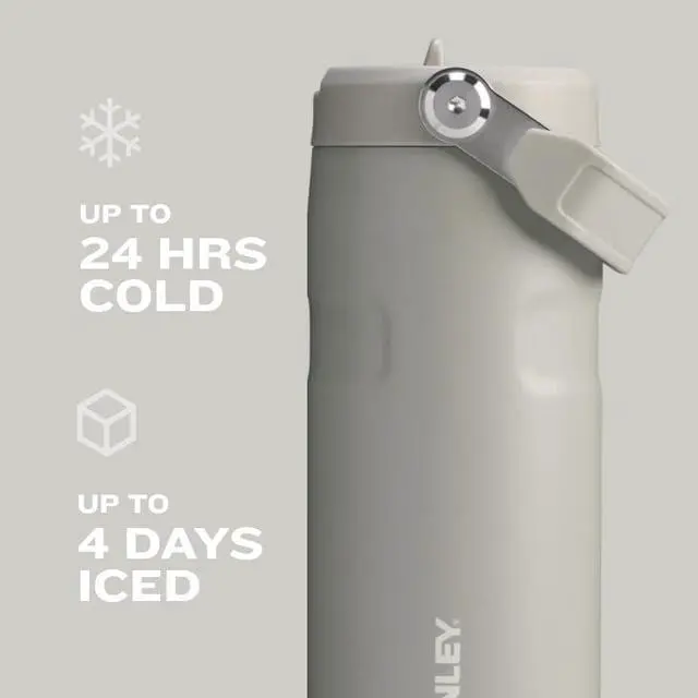 Alt view image 4 of 7 - Stanley IceFlow Flip Straw 2.0 Water Bottle 24 OZ | Built-In Straw with Larger Opening | Lightweight & Leak-Resistant | Insulated Stainless Steel | BPA-Free | Navy