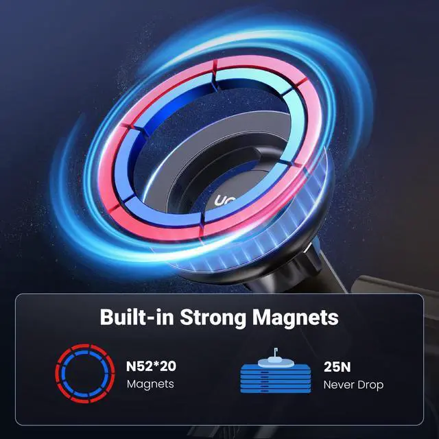 Alt view image 3 of 7 - UGREEN Phone Holder for Tesla MagSafe Strongest Magnet Power Magnetic Phone Mount Holder for Tesla Model 3 Y, iPhone Phone Mount Compatible with iPhone 15 14 13 Plus Pro Max Series