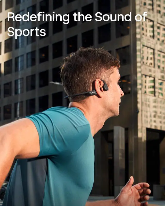 Alt view image 4 of 7 - OpenRun Pro 2 Bone Conduction Bluetooth Sport Headphones, Black | Bundle with Reflective StripOpen-ear awareness; DualPitch premium soundSmart Mic; IP55; 12H battery; Running/cycling/hiking