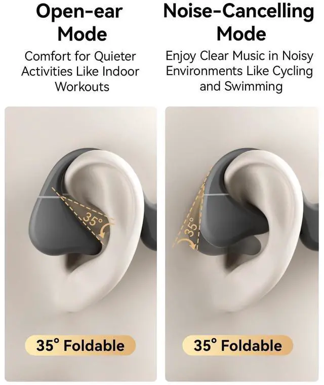 Alt view image 2 of 6 - NANK Runner Diver2 Pro Open-Ear Sport Wireless Bluetooth Swimming Headphones, IP69 Waterproof Bone Conduction with 32GB Memory and Built-in Mic, Noise-Canceling, 10-Hour Battery Life - Grey