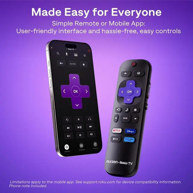 Alt view image 5 of 7 - Aurzen Roku TV Smart Projector with Wifi and Bluetooth, Roku Streaming Experience Built-in, 1080P FHD, DoIby Audio, Auto Focus & Keystone, Zoom, Movie Portable Outdoor Mini Projector, White