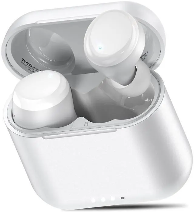 Alt view image 8 of 14 - TOZO T6 True Wireless Earbuds Bluetooth Headphones Touch Control with Wireless Charging Case IPX8 Waterproof Stereo Earphones in-Ear Built-in Mic Headset, Premium Deep Bass for Sport, Black