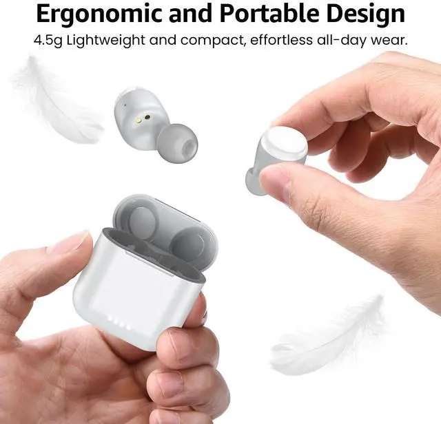 Alt view image 14 of 14 - TOZO T6 True Wireless Earbuds Bluetooth Headphones Touch Control with Wireless Charging Case IPX8 Waterproof Stereo Earphones in-Ear Built-in Mic Headset, Premium Deep Bass for Sport, Black