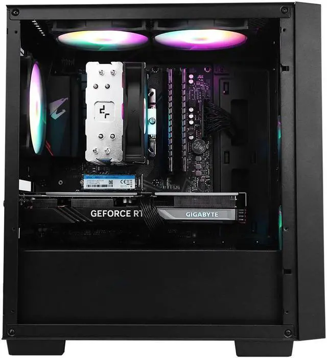 Alt view image 3 of 7 - YEAH MAGIC Gaming PC Desktop AMD Ryzen 7 5700X 3.4 GHz RTX4060 DDR4 3200MHz 32GB RAM 1TB M.2 NVMe SSD Windows 11 Home 64-bit 650W GOLD PSU Gaming PC RGB Cooler Office Business PC Black
