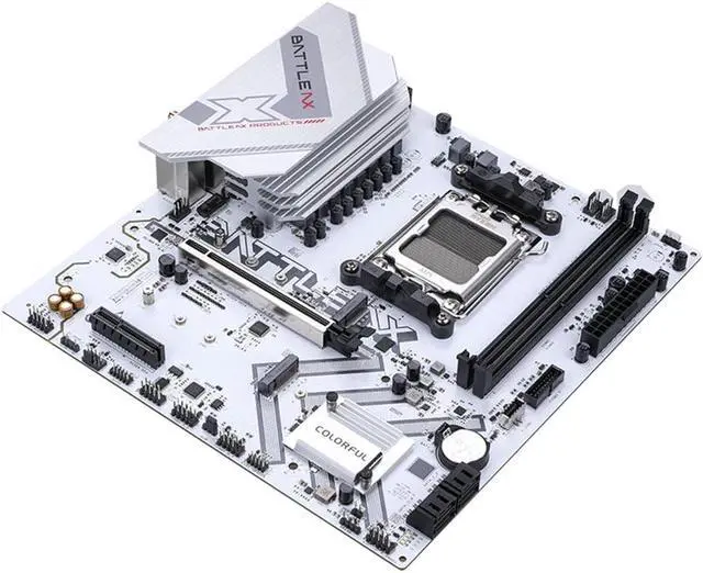 Alt view image 2 of 7 - Colorful White BATTLE-AX B650M-GHA WIFI V14 Motherboard DDR5 RAM 96GB PCIe 4.0 x4/2*M.2 SSD/3 Pin ARGB/3.2 Gen Type-C /AX200 WIFI 6 Bluetooth 5.2