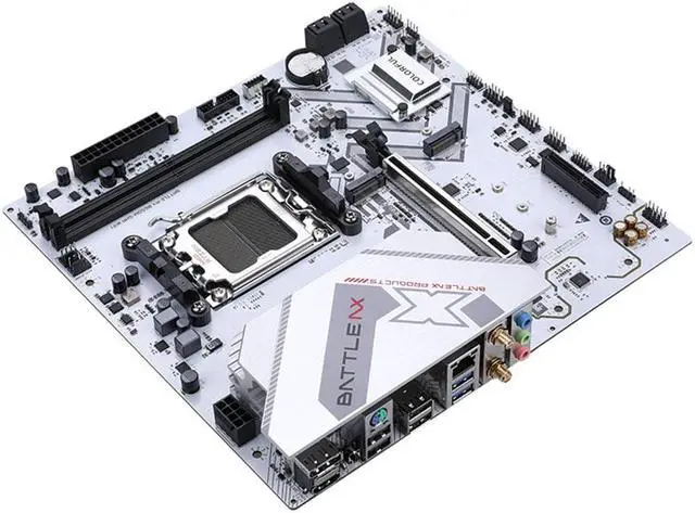 Alt view image 3 of 7 - Colorful White BATTLE-AX B650M-GHA WIFI V14 Motherboard DDR5 RAM 96GB PCIe 4.0 x4/2*M.2 SSD/3 Pin ARGB/3.2 Gen Type-C /AX200 WIFI 6 Bluetooth 5.2