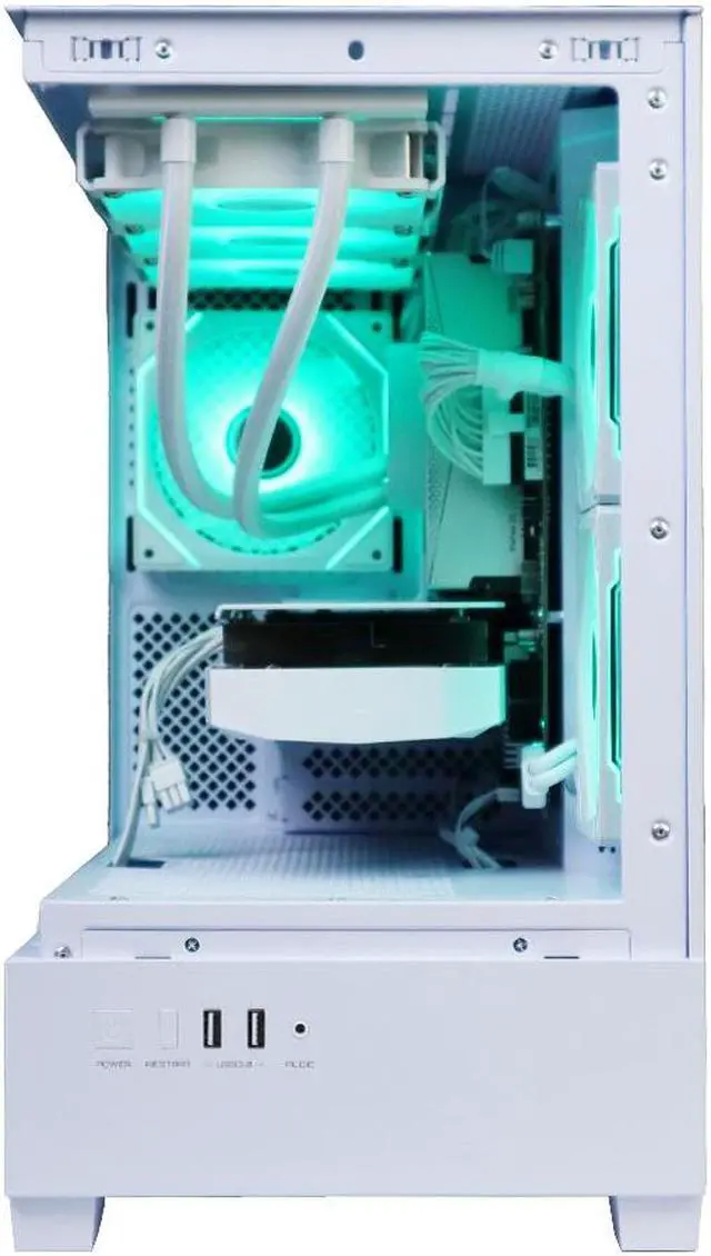 Alt view image 3 of 7 - YEAH MAGIC Gaming Desktop PC AMD Ryzen 7 7800X3D 4060Ti 32GB DDR5 RAM 1TB M.2 NVMe PCIe 4.0x4 SSD Windows 11 Home ARGB Water Cooler WIFI 650W Gold PSU PC Business Home Office Work Sea View Room White