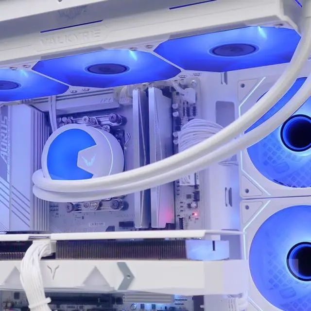 Alt view image 4 of 7 - YEAH MAGIC Gaming Desktop PC AMD Ryzen 7 7800X3D 4060Ti 32GB DDR5 RAM 1TB M.2 NVMe PCIe 4.0x4 SSD Windows 11 Home ARGB Water Cooler WIFI 650W Gold PSU PC Business Home Office Work Sea View Room White