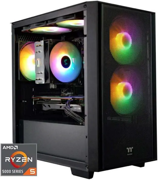 Main image of YEAH MAGIC Astral  T1 AMD Ryzen 5 5600 RX6750GRE Desktop PC 16GB(8G*2) DDR4 3200 NVME 1T SSD 5 Fans Win 11 Home Gamer Desktop Computer Business Work Gold PSU Black