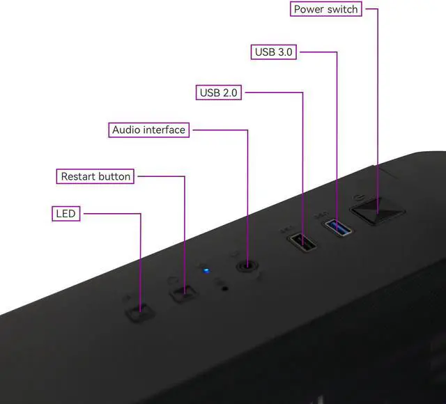 Alt view image 4 of 5 - YEAH MAGIC Astral  S1 Gaming Desktop AMD Ryzen 5 5600GT 3.9GHz 16GB(8G*2) DDR4 3200 1T NVME SSD ARGB 7 Fans Win 11 Home Gamer Desktop Computer Office Work WIFI 6 650W Gold PSU Black