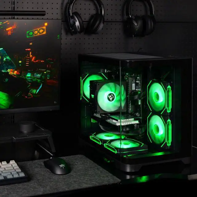 Alt view image 6 of 7 - YEAH MAGIC Arcane S1 Gaming Desktop - AMD Ryzen 7 5700X 3D - RTX 4060 32GB (16GB*2) DDR4 3200MHz 1TB NVMe SSD ARGB Fans 650W PSU WIFI Perfect for Gaming - Business - Design Win 11 Home Gaming Pc