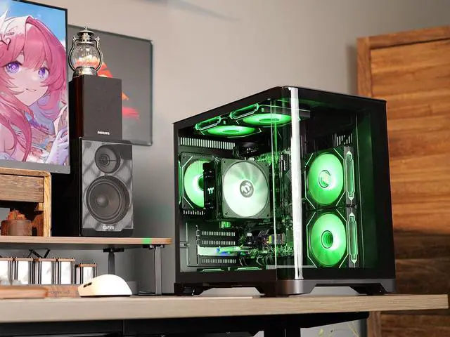 Alt view image 6 of 7 - YEAH MAGIC Astral  S1 Gaming Desktop AMD Ryzen 5 5600GT 3.9GHz 16GB(8G*2) DDR4 3200 1T NVME SSD 7 ARGB Fan*7 Win 11 Home WIFI Gamer Desktop Computer Office Work 650W Gold PSU Black