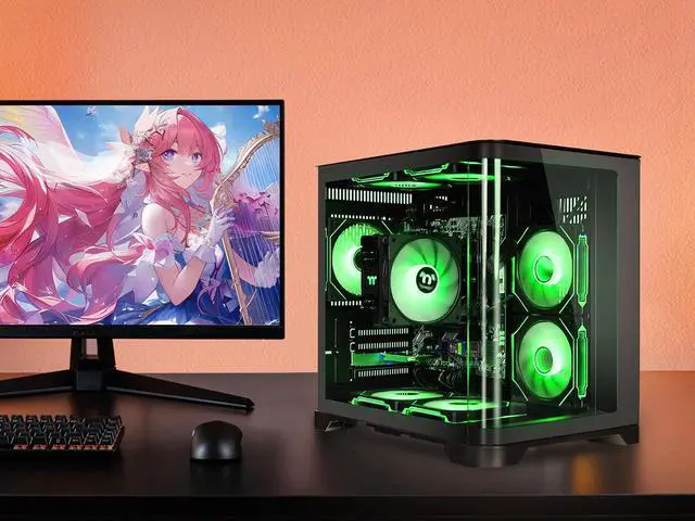 Alt view image 7 of 7 - YEAH MAGIC Astral  S1 Gaming Desktop AMD Ryzen 5 5600GT 3.9GHz 16GB(8G*2) DDR4 3200 1T NVME SSD 7 ARGB Fan*7 Win 11 Home WIFI Gamer Desktop Computer Office Work 650W Gold PSU Black