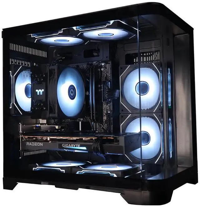 Main image of YEAH MAGIC Gaming Desktop AMD Ryzen 5 5600 RX6750GRE DDR4 16GB(8G*2) 3200 1T SSD 7 RGB Fans Win 11 Home Gamer PC Computer Business Work 650W PSU WIFI Black