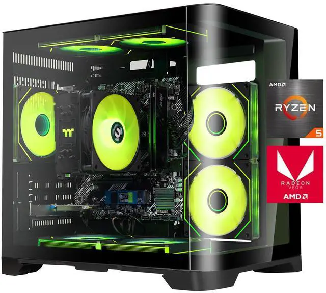Main image of YEAH MAGIC Astral  S1 Gaming Desktop AMD Ryzen 5 5600GT 3.9GHz 16GB(8G*2) DDR4 3200 1T NVME SSD 7 ARGB Fan*7 Win 11 Home WIFI Gamer Desktop Computer Office Work 650W Gold PSU Black