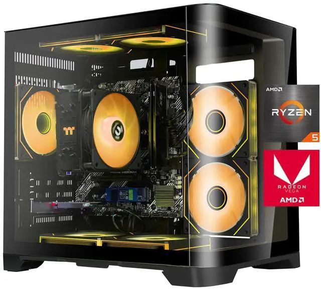 Main image of YEAH MAGIC Gaming PC Desktop AMD Ryzen 5 5600GT,16GB DDR4 3200MHz,1TB M.2 NVMe PCle4.0 Gen4,650W 80PLUS PSU,WiFi,Game Design Office console,Sea View Room,Windows 11 Tower Prebuilt PC computer